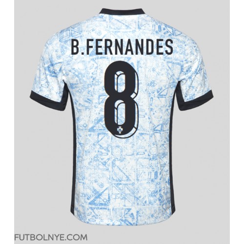 Camiseta Portugal Bruno Fernandes #8 Visitante Equipación Eurocopa 2024 manga corta